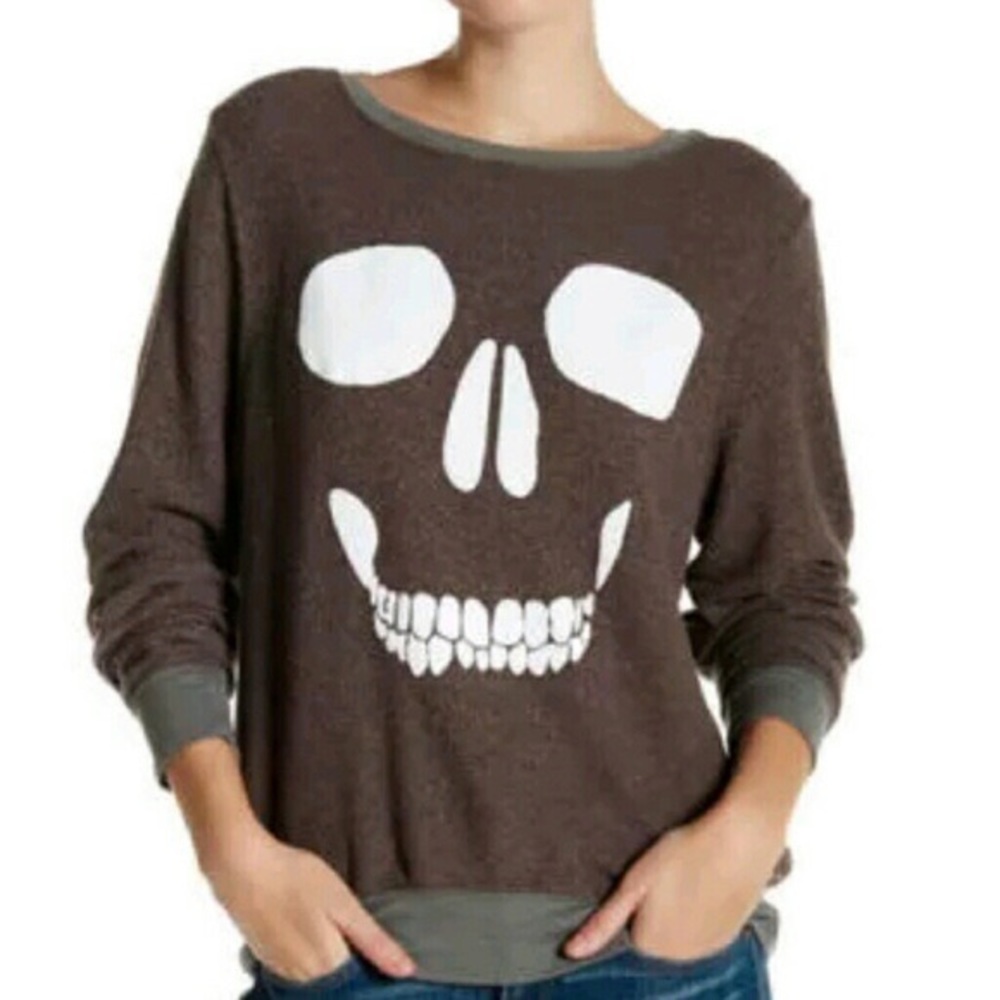Wildfox Skull Baggy Beach Jumper